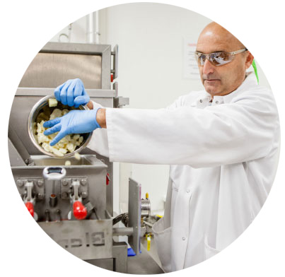 Lebensmittelwissenschaftler in der Laborküche